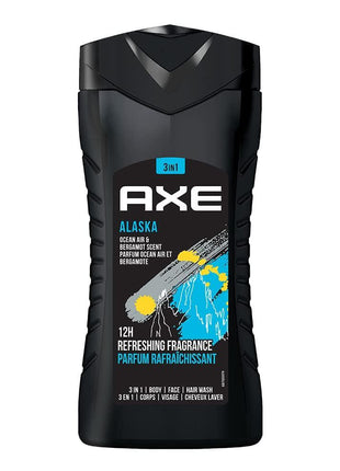 AXE Alaska 3 In 1 Body, Face & Hair Wash for Men, Long-Lasting Refreshing Ocean Air & Bergamot, 250ml