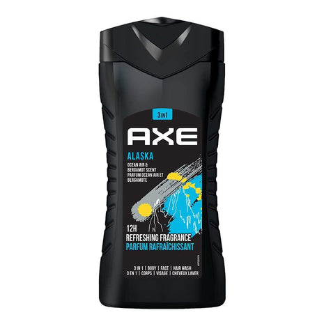 AXE Alaska 3 In 1 Body, Face & Hair Wash for Men, Long-Lasting Refreshing Ocean Air & Bergamot, 250ml