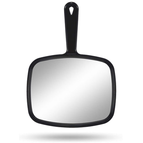 PROTECLE Hand Mirror, 10.3 inch L x 7.4 inch W Salon Barber Hairdressing Handheld Mirror with Handle, Square Black