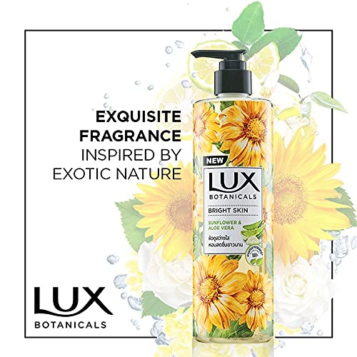 Lux Botanicals Body Wash, Sunflower & Aloe Vera, Shower Gel for Women, 100% Natural Extracts, Gives Bright Skin, Paraben Free, 450 ml