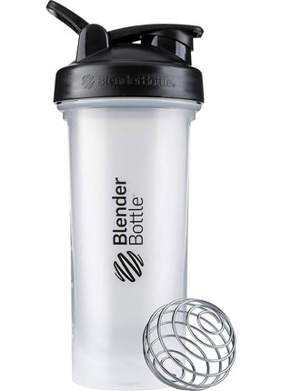 BlenderBottle Classic V2 Shaker Bottle Perfect for Protein Shakes and Pre Workout, 28 Ounce, Clear/Black