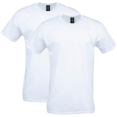 Gildan Adult Softstyle Cotton T-Shirt, Style G64000, Multipack, White (2-Pack), Large