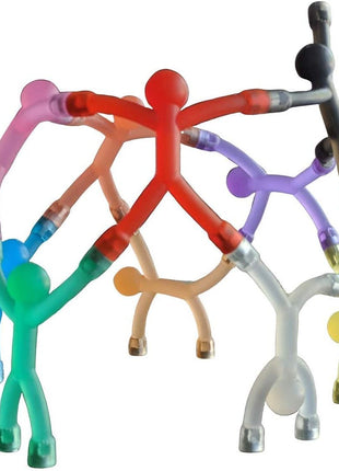 MAGMEN 10-Piece Magnetic Fidget Figures with Storage Tin - Opaque-Color Magnetic Character Figures for Kids & Adults - Quiet Airplane & Road Trip Travel Toy - Screen-Free Sensory Desk Toy