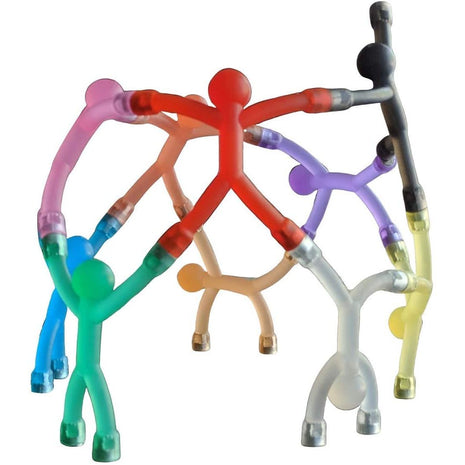 MAGMEN 10-Piece Magnetic Fidget Figures with Storage Tin - Opaque-Color Magnetic Character Figures for Kids & Adults - Quiet Airplane & Road Trip Travel Toy - Screen-Free Sensory Desk Toy