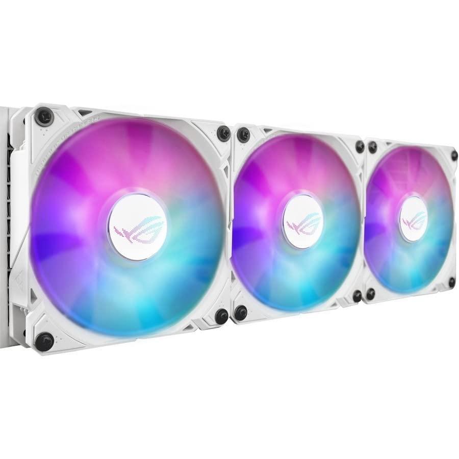 ASUS ROG RYUO III 360 ARGB White Edition All-in-one AIO Liquid CPU Cooler 360mm Radiator, Asetek 8th gen Pump Solution, Anime Matrix™ LED Display and ROG AF 12S ARGB Fan.