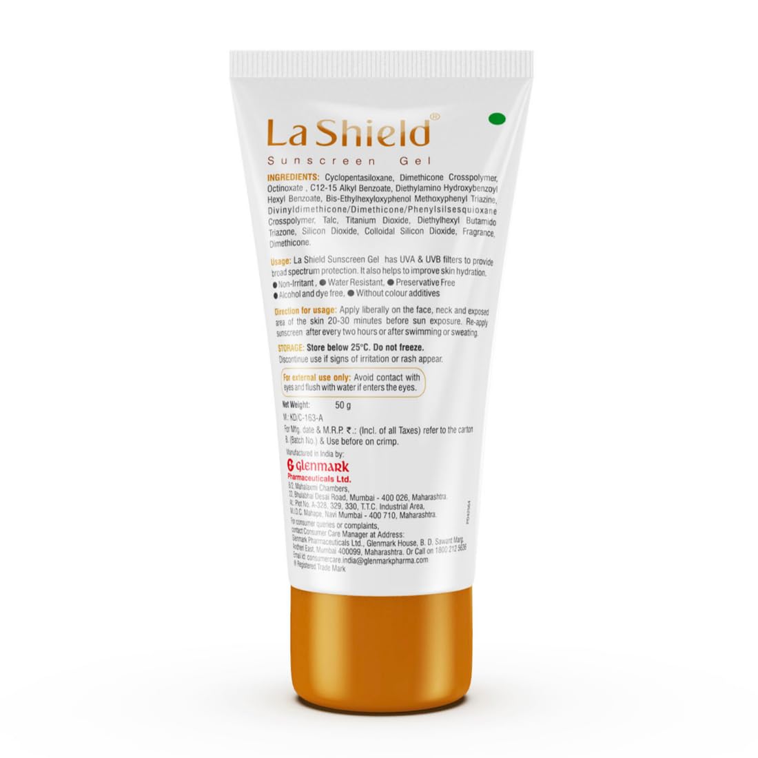 La Shield SPF 40 PA+++ Mineral Sunscreen Gel | Superior Matte Finish | Oil-free | Lightweight | No white cast | For Acne Prone, Oily or sensitive skin |Dermatologist Prescribed | 50g