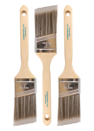 Pro Grade Paint Brushes, 2 Inch Angled Paint Brush, Trim & Walls, 3 Pack | Cutting-in & detail work | Furniture, cabinets & doors | Interior & exterior | Latex & oil-based | Medium stiff bristles