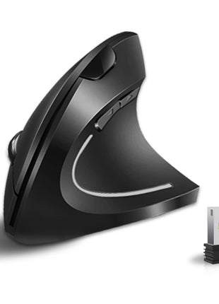 Vassink Ergonomic Mouse, Rechargeable Wireless Mouse, 2.4GHz Rechargeable Wireless Vertical Optical Mice with USB Receiver, 6 Buttons for Laptop, PC, Computer Black