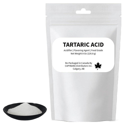 Tartaric Acid Food Grade - 8 Oz (226.8 g) - Used In Making Wine Cider Mead Beer Baking - Sold by CAPYBARA Distributors Inc.