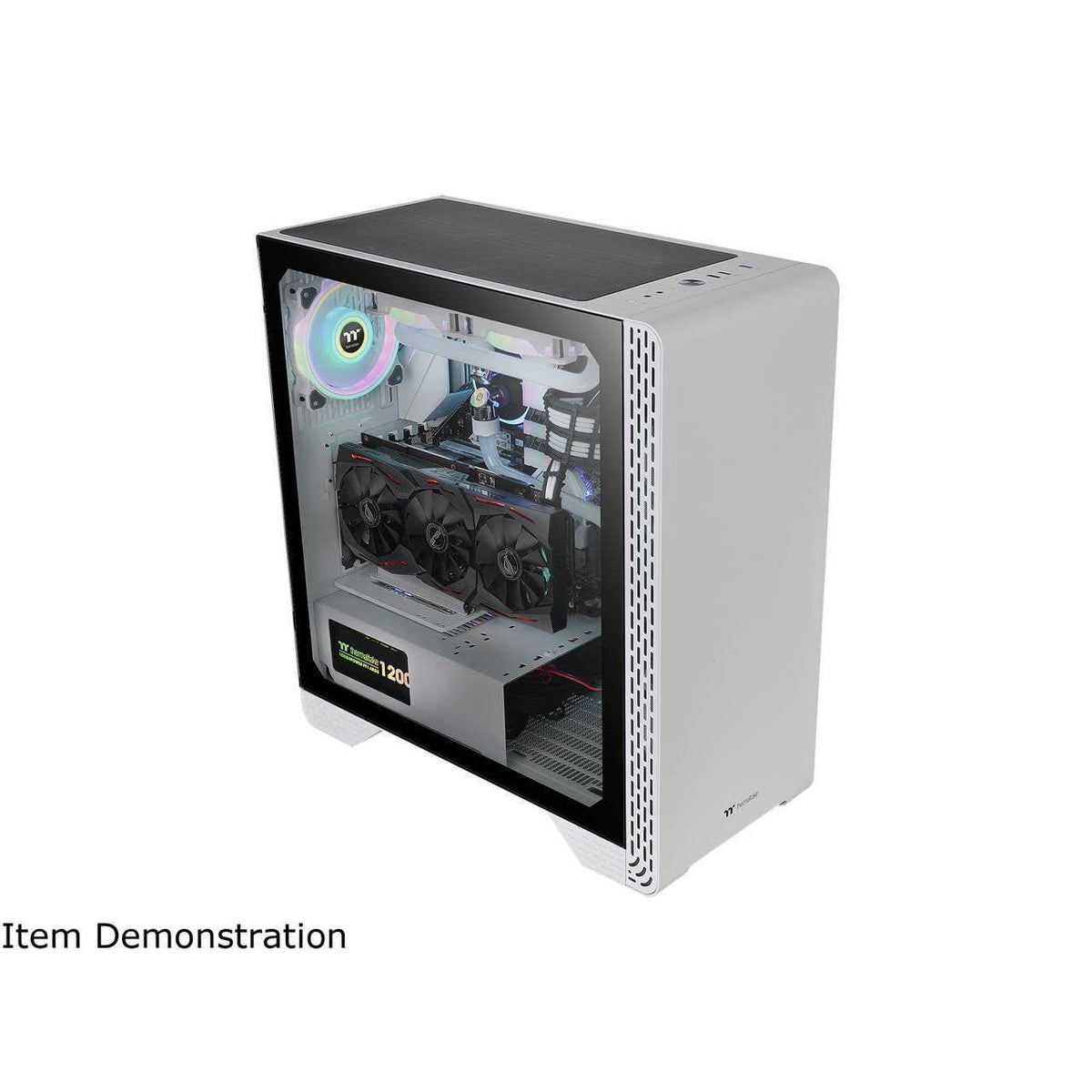 Thermaltake S300 Tempered Glass Snow Edition ATX Mid-Tower Computer Case with 120mm Rear Fan Pre-Installed CA-1P5-00M6WN-00