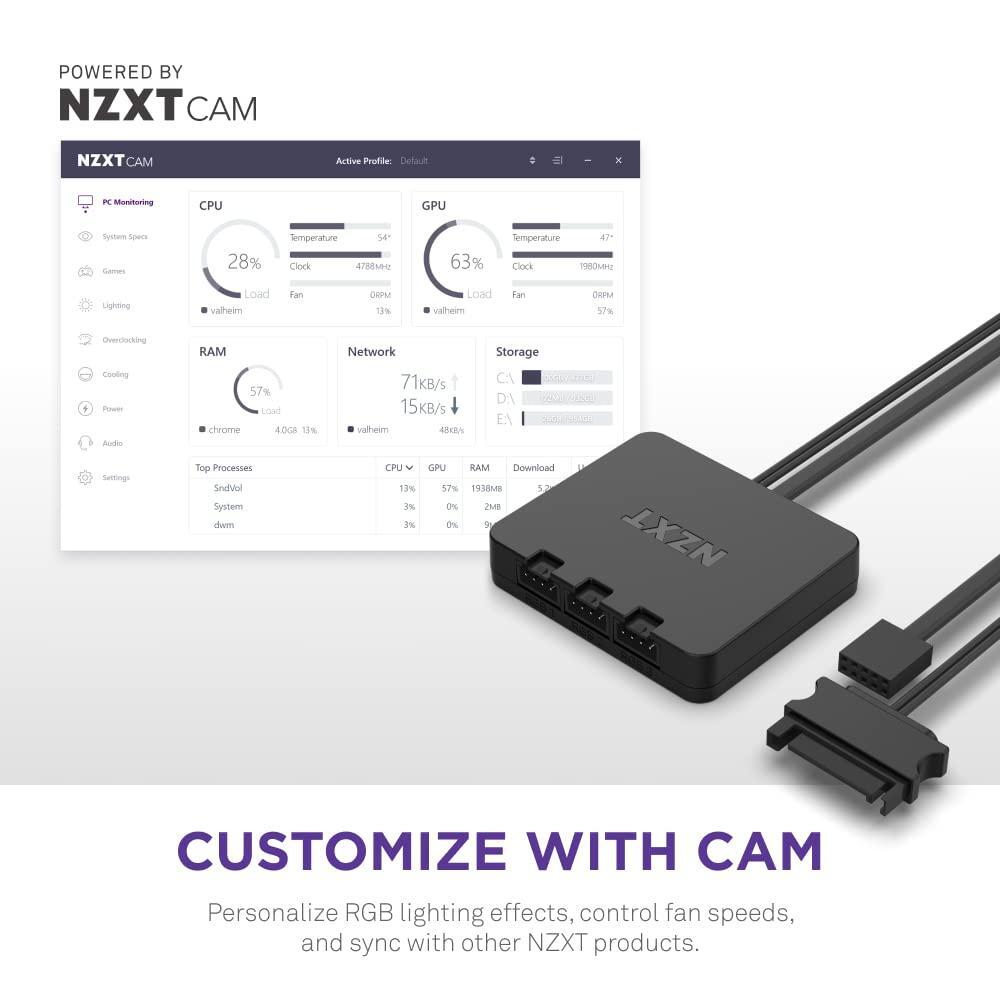Nzxt 270651 Fan Rf-d14sf-w1 F140 Rgb Duo 140mm Fdb 4-pin Pwm White Ratail