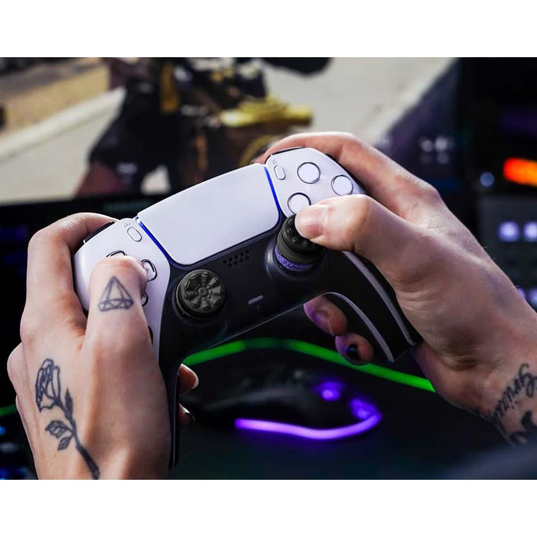 KontrolFreek FPS Freek Galaxy Black for PlayStation 4 (PS4) and PlayStation 5 (PS5) | Performance Thumbsticks | 1 High-Rise, 1 Mid-Rise | Black (Limited Edition)