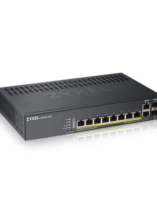 Zyxel 8 Port Network Ethernet Switch | Smart Managed | PoE+ | GS1920-8HPV2 | 8x GbE PoE+ with 130W Budget + 2x Combo RJ-45/SFP, Fanless, NebulaFlex, VLAN, QoS, Wall Mount Kit Included, TAA Compliant