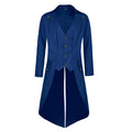 MOFOVELY Mens Pirate Coat Steampunk Jacket Tailcoat Renaissance Jacket Halloween Hatter Costume (S,Blue)