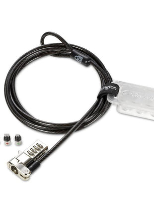 Kensington Universal 3-in-1 Combination Laptop Lock, Computer Security Locking Cable - Resettable Version (K62316WW), Black