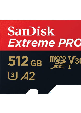 SanDisk Extreme PRO microSDXC UHS-I Memory Card 512 GB + Adapter & RescuePRO Deluxe (for Smartphones, Action Cameras or Drones, A2, Class 10, V30, U3, 200 MB/s Transfer)