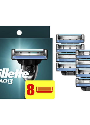 Gillette Mach3 Razor Refills for Men, 8 Razor Blade Refills