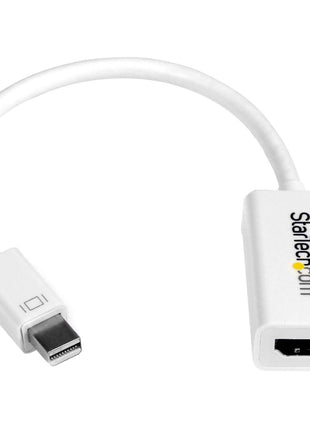 StarTech.com Mini DisplayPort to HDMI Adapter - Active mDP to HDMI Video Converter - 4K 30Hz - Mini DP or 1/2 Mac/PC to HDMI Monitor/TV/Display - mDP 1.2 to HDMI Adapter Dongle - White (MDP2HD4KSW)