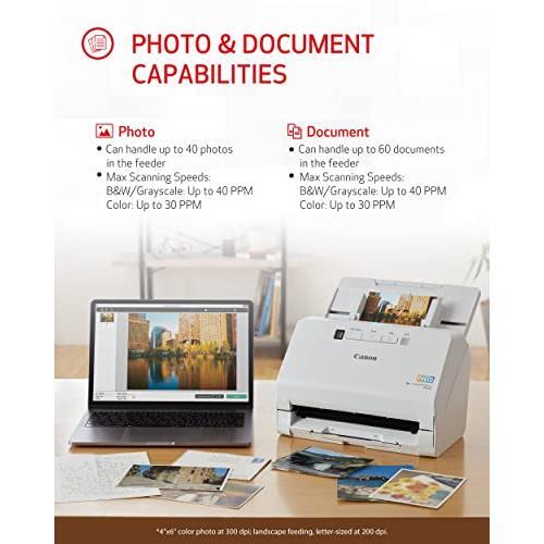 Canon imageFORMULA RS40 - Photo and Document Scanner, Auto Document Feeder, Windows and Mac, Scans Old and New Photos in Varying Sizes, USB Interface