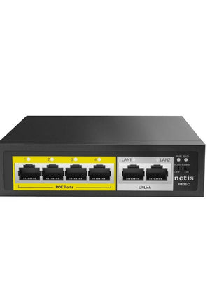 Netis P106C 4 POE+2 Uplink 100M Standard Fast Ethernet POE/POE+ Switch with Plug and Play | IEEE 802.3at/af Compliant Powered Devices (PDs) with Auto MDI/MDIX Function | POE Budget 65W