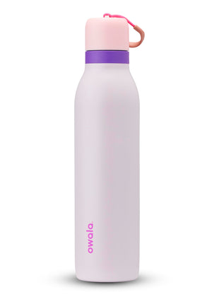 Owala FreeSip Twist Insulated Stainless Steel Water Bottle with Straw for Sports and Travel, BPA-Free, 24-oz, Pink/Purple (Dreamy Field)