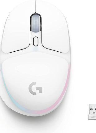 Logitech G705 Wireless Gaming Mouse, Customizable LIGHTSYNC RGB Lighting, Lightspeed Wireless, Bluetooth Connectivity, Lightweight, PC/Mac/Laptop - White Mist