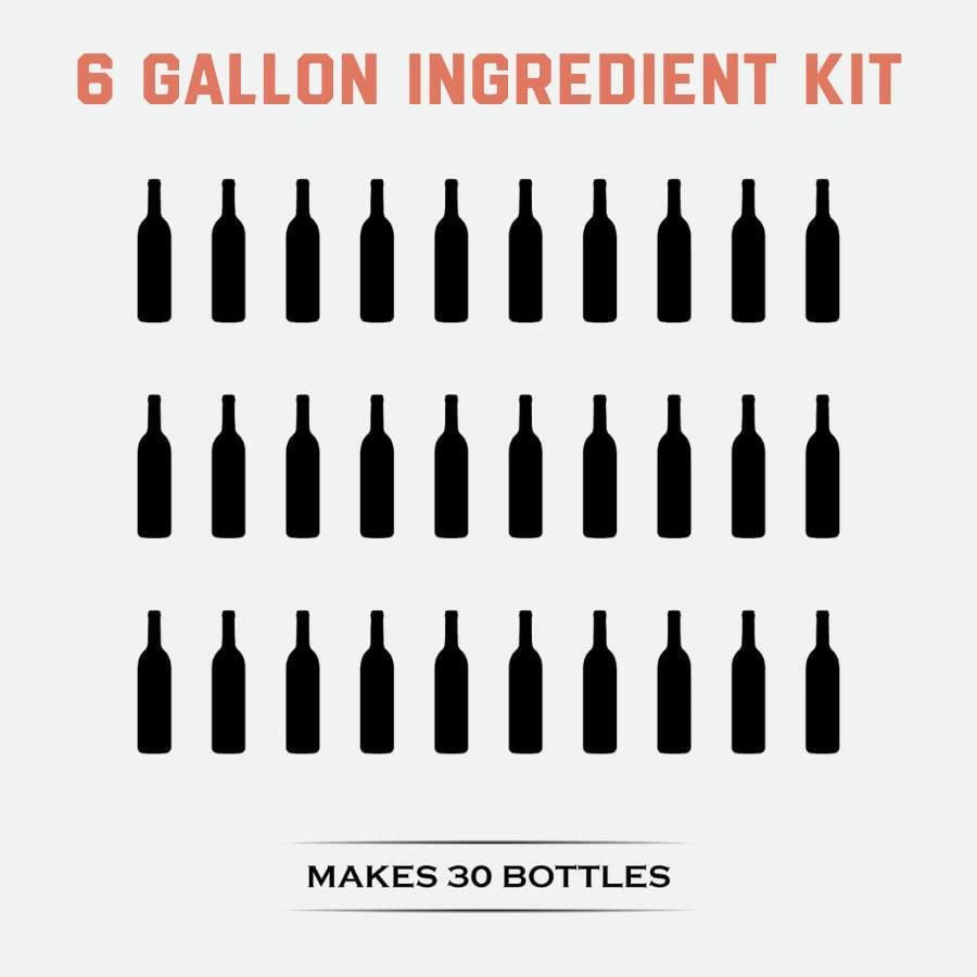 Fontana Italian Sangiovese Wine Kit Ingredients - 6 Gallon DIY Kit - Makes 30 Bottles of Wine