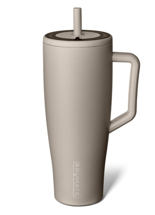 BrüMate Era 40 oz Tumbler with Handle and Straw | 100% Leakproof Insulated Water Bottle Tumbler with Lid and Flexible SoftSip Straw | Made of Stainless Steel | Cup Holder Friendly | 40oz (Mocha)