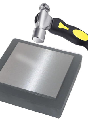 Steel Bench Block with 4 inchTough Rubber Block – Metal Stamping Hammer, Metal Bench Block - Jewelry Making, Metal Stamping, Work Surface Tool (Steel & Rubber Block)