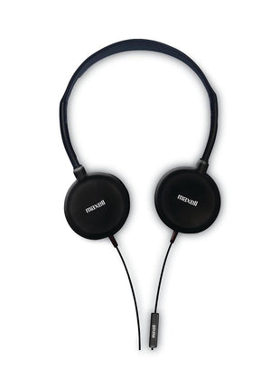 Maxell HP200 Headphone with Microphone, 6 ft Cord, Black