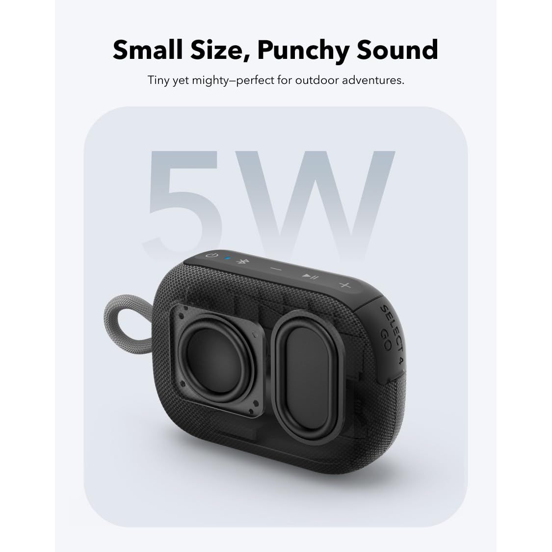 Soundcore Select 4 Go Bluetooth Shower Speaker by Anker, IP67 Waterproof/Dustproof, Ultra-Portable Speaker, Wireless, 20H Playtime, Floatable, Powerful Sound, Electronics for Outdoors/Home/Travel