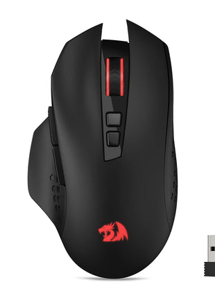 Redragon M656 Gainer Wireless Gaming Mouse, 4000 DPI 2.4Ghz Wireless Mouse w/ 5 DPI Levels, 7 Macro Buttons, Red LED Backlit & Pro Software/Drive Supported, for PC/Mac/Laptop