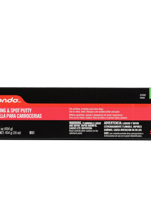 bondo Glazing and Spot Putty, Fills Pinholes, Scratches, Minor Dings & Hairline Cracks, 16 oz, 1 Tube