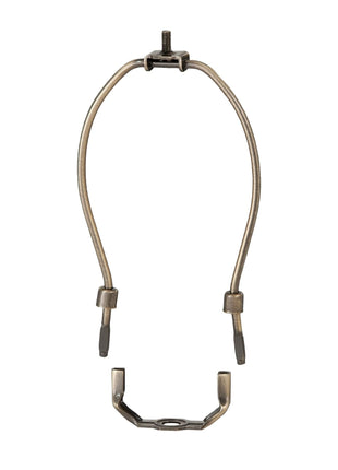 B&P Lamp® Tiny 4 Inch Lamp Shade Harp Holder for Table and Floor Lamps, Antique Brass Finish