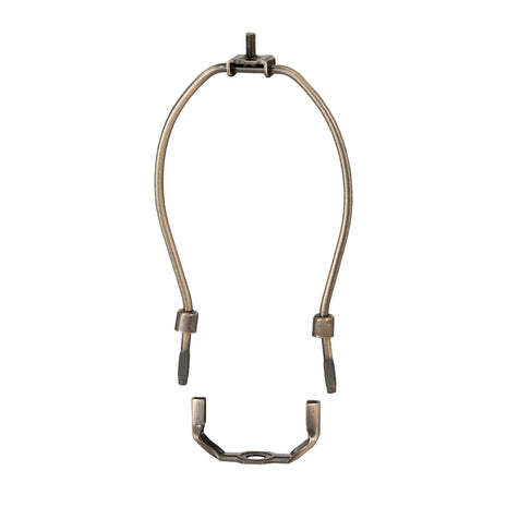 B&P Lamp® Tiny 4 Inch Lamp Shade Harp Holder for Table and Floor Lamps, Antique Brass Finish