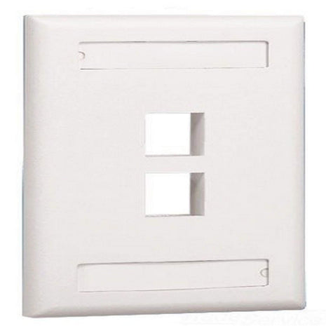 Panduit NK2FIWY 1-Gang 2-Port Faceplate with Label, Off White