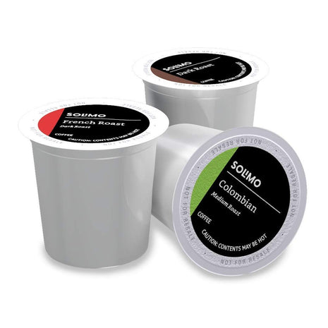 Amazon Brand - Solimo Coffee Pods, Variety Pack (French, Dark, Colombian), Compatible with Keurig 2.0 K-Cup Brewers, 100 Count