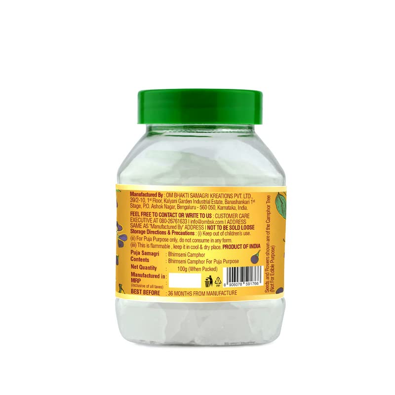 II om bhakti II Bhimseni Camphor 100g (Made With Natural Camphor)