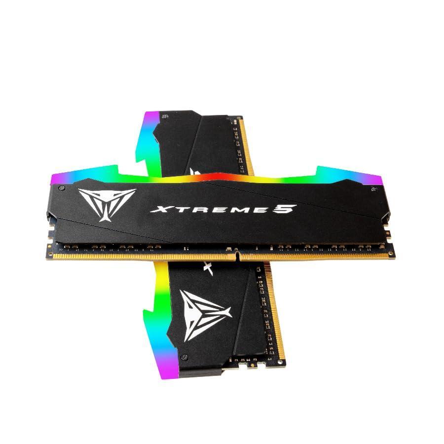 Patriot Viper Xtreme 5 RGB DDR5 RAM 48GB (2X24GB) 7600MT/s CL36 1.45v UDIMM Desktop Gaming Memory Kit Compatible with Intel XMP - PVXR548G76C36K
