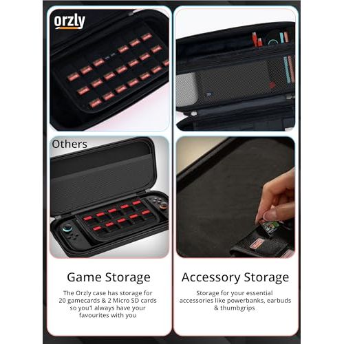 Orzly Case for Nintendo Switch 2 Protective Travel Carry Case with Screen Padding, Game Cards & microSD Slots with Zipped & Open Pockets for Console Accessories - Gift Box Edition
