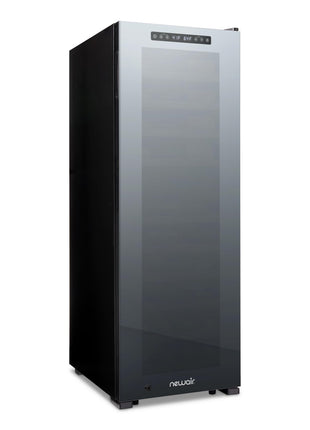 NewAir Shadow Series Wine Cooler Refrigerator 56 Bottles Dual Temperature Zones, Freestanding Mirrored Wine and Beverage Fridge with Double-Layer Tempered Glass Door & Compressor Cooling for Wine