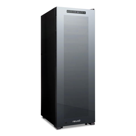 NewAir Shadow Series Wine Cooler Refrigerator 56 Bottles Dual Temperature Zones, Freestanding Mirrored Wine and Beverage Fridge with Double-Layer Tempered Glass Door & Compressor Cooling for Wine