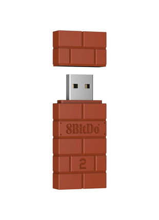 8BitDo Wireless USB Adapter 2 for Switch/Switch 2, Windows PC, Mac & Raspberry Pi, Compatible with Xbox Series X & S Controller, Xbox One Bluetooth Controller, Switch Pro and PS5 Controller (Brown)