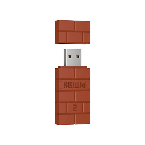 8BitDo Wireless USB Adapter 2 for Switch/Switch 2, Windows PC, Mac & Raspberry Pi, Compatible with Xbox Series X & S Controller, Xbox One Bluetooth Controller, Switch Pro and PS5 Controller (Brown)