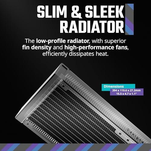 Cooler Master 360 Atmos High Performance Close-Loop AIO Liquid Cooler, R9|i9 Dual Chamber Pump, Customize Cover, Sickleflow Edge PWM, aRGB Lighting, AMD Ryzen AM5|4, Intel LGA 1851|1700 Platform