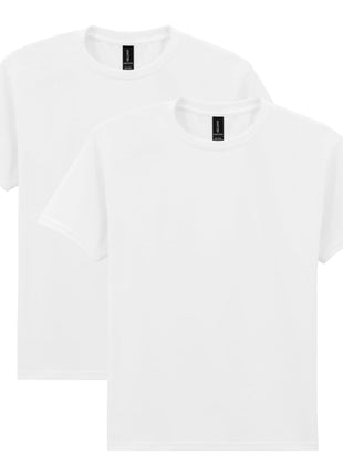 Gildan Unisex Child Youth Heavy Cotton T-shirt, Style G5000b, 2-pack, White, Large US