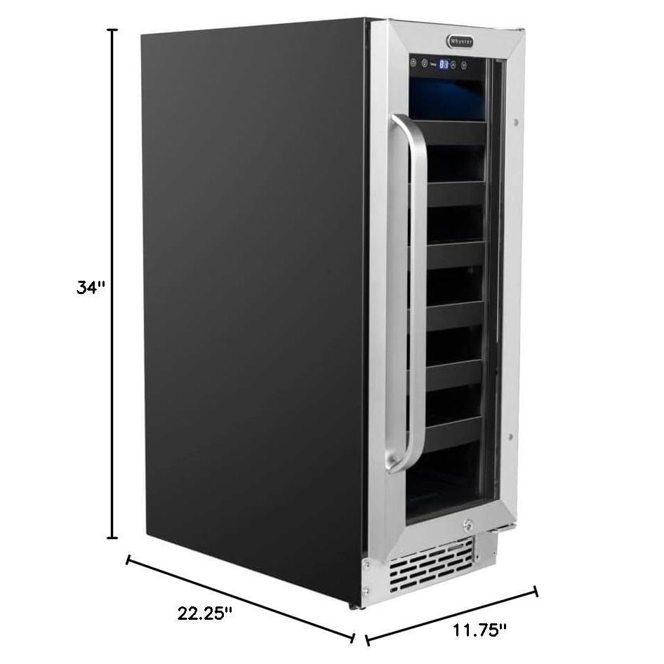 Whynter BWR-208SB 12 inch Built-in 20 Bottle Undercounter Stainless Steel Wine Refrigerator with Reversible Door, Digital Control and Lock