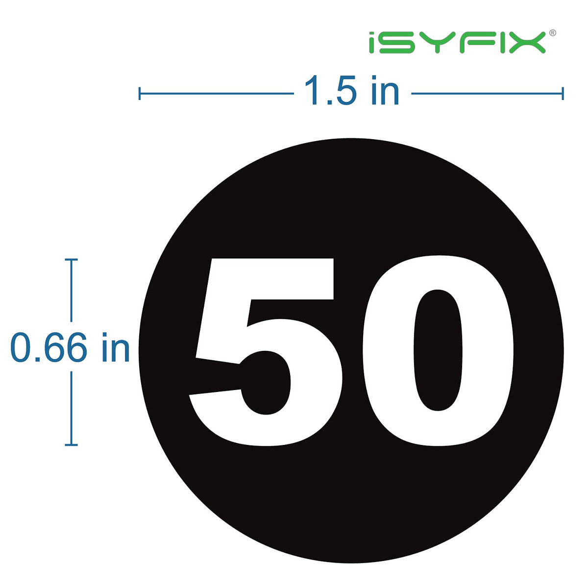iSYFIX Black Consecutive Number Stickers – 1 to 50, 1.5-inch, 1 Set – Vinyl Black Self Adhesive Premium Decal, Ideal for Inventory, Storage, Organizing, Boxes, Bins, Toolbox, Lockers & More, Outdoor