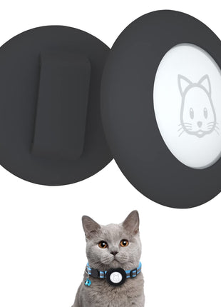 SimpleThings Air-tag Cat Collar Holder, Pet Silicone Protective Case for Air-tag, 2Pack Waterproof Case Cover for Apple Air-tag Cat Dog Pet Collar Within 3/8 inch