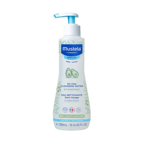 Mustela Baby Cleansing Water - No-Rinse Micellar Water - with Natural Avocado & Aloe Vera - for Baby's Face, Body & Diaper – 10.14 fl. oz. (Pack of 1)